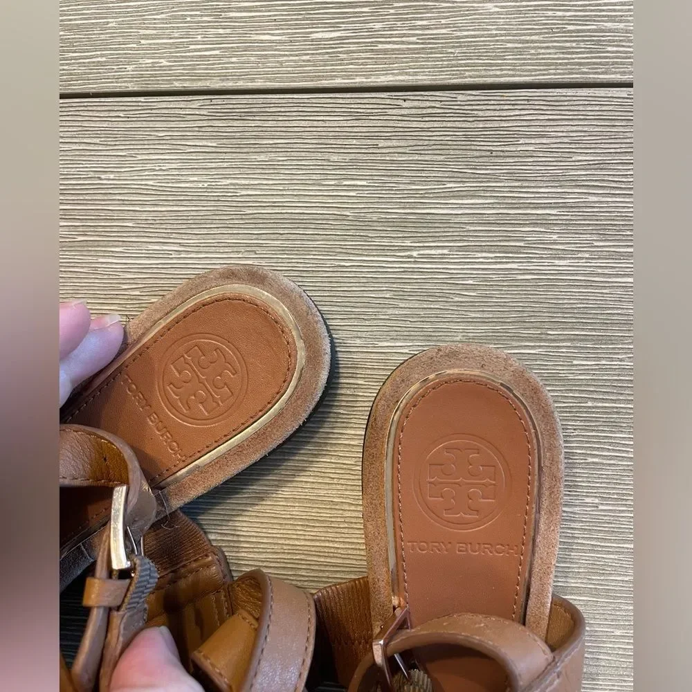 Tory Burch Ladies Miller Logo Sandals Double Band